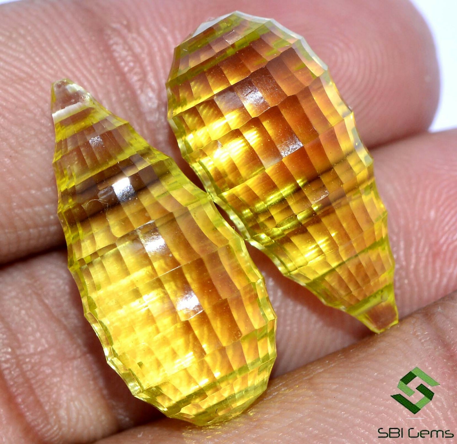 24×12 mm Natural Lemon Quartz Cut Fancy Tear Drops Pair 37.31 Cts Loose Gems