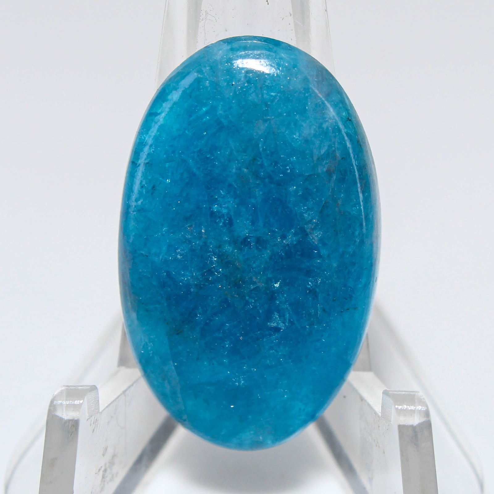 23.10 Ct. AA Blue Apatite Oval Cabochon Loose Gemstone 27x16x4 mm
