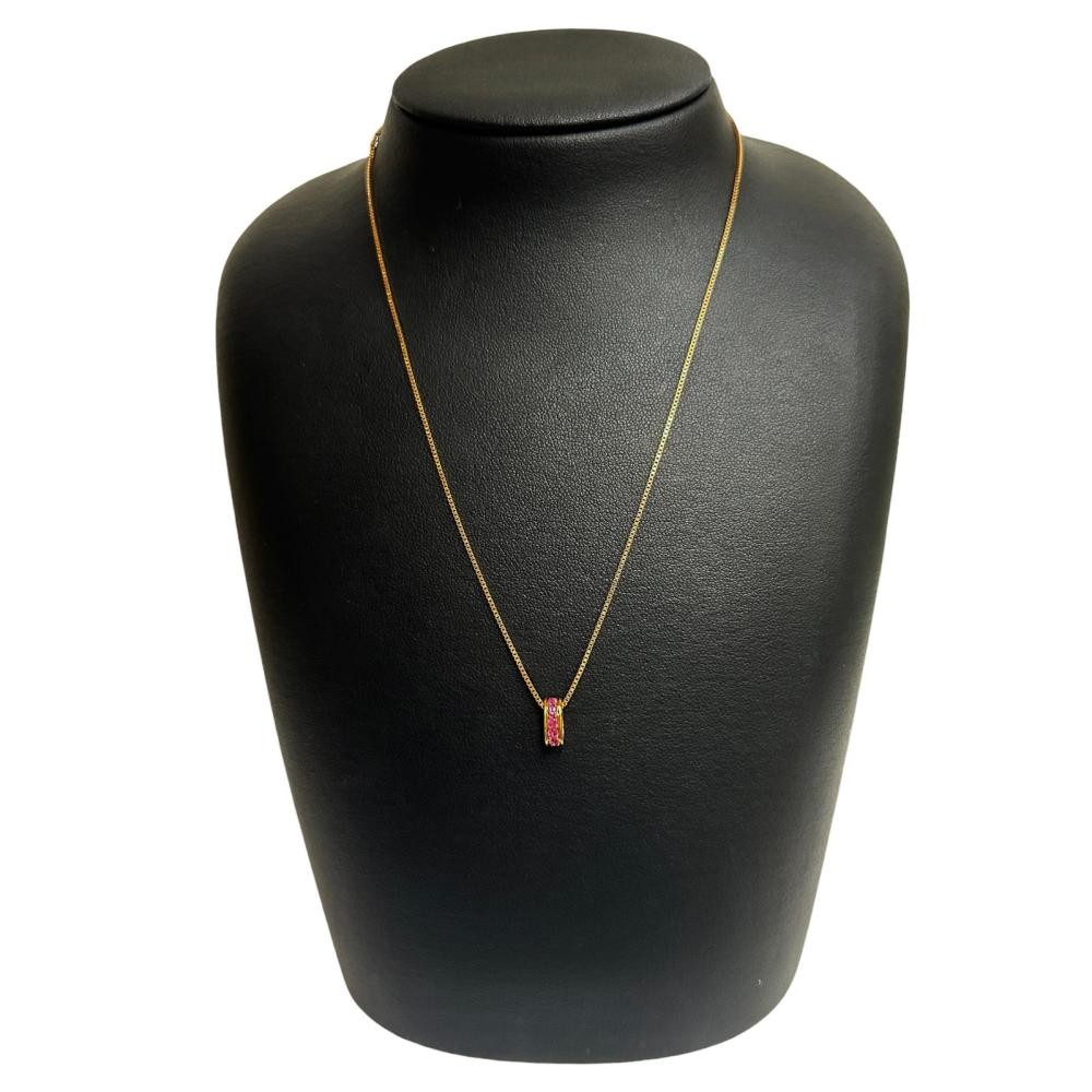 VANDOME Pink sapphire Necklace K18PG pink gold 3.3g 15.7″ Women