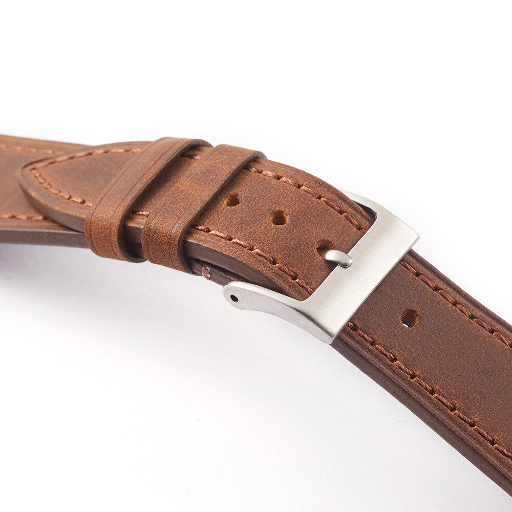 Premium Brushed Cowhide Genuine Leather Watch Band Strap 18-22mm Quick Release