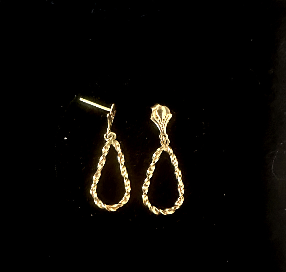 Vintage Rope Earrings 12K Gold Plated