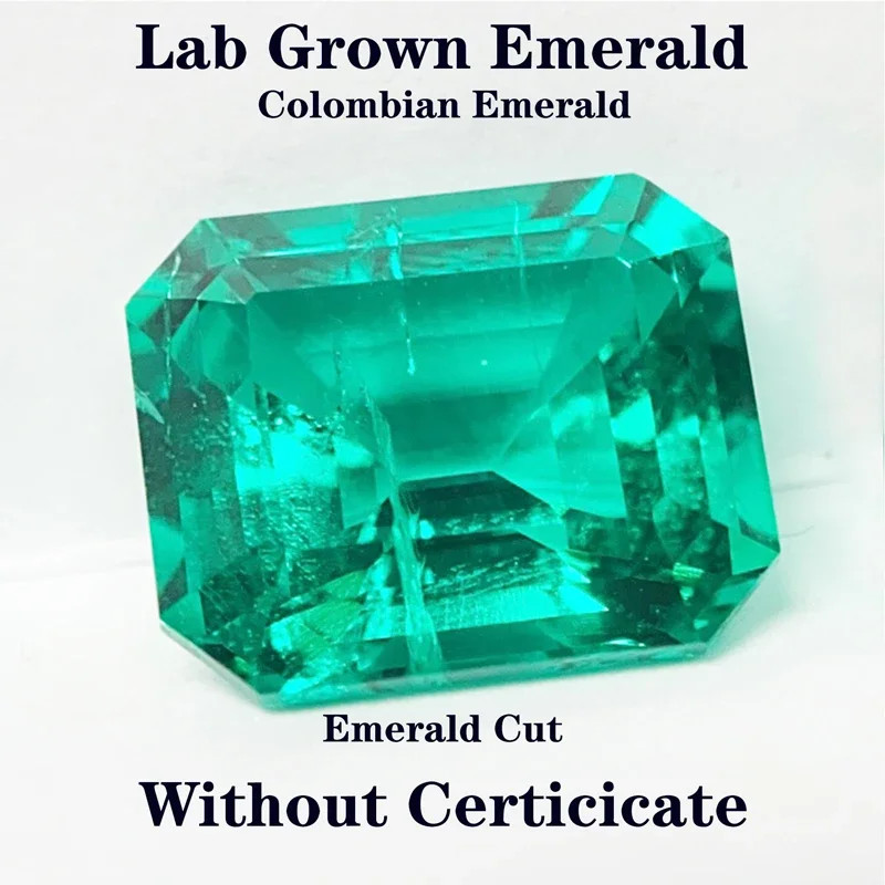 AGL All Size Lab Grown Columbia Emerald Cut Gemstones for Jewelry Rings Making
