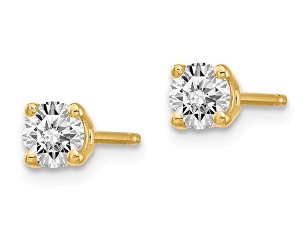 1/2 Carat (ctw VS2-Si1, D-E-F) Lab Grown Diamond Solitaire Earrings 14K Gold