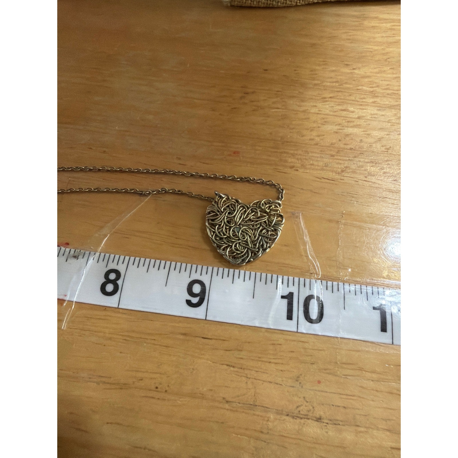 Silver Tone Wire Wrapped Birds Nest Heart Pendant Necklace Boho Romantic