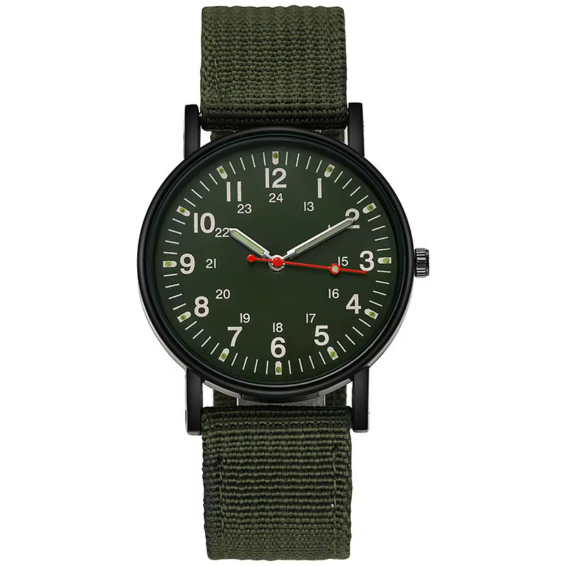 Men’s Military Army Luminous 24 Hours Dial Nylon Strap Date Quartz Wrist Watch
