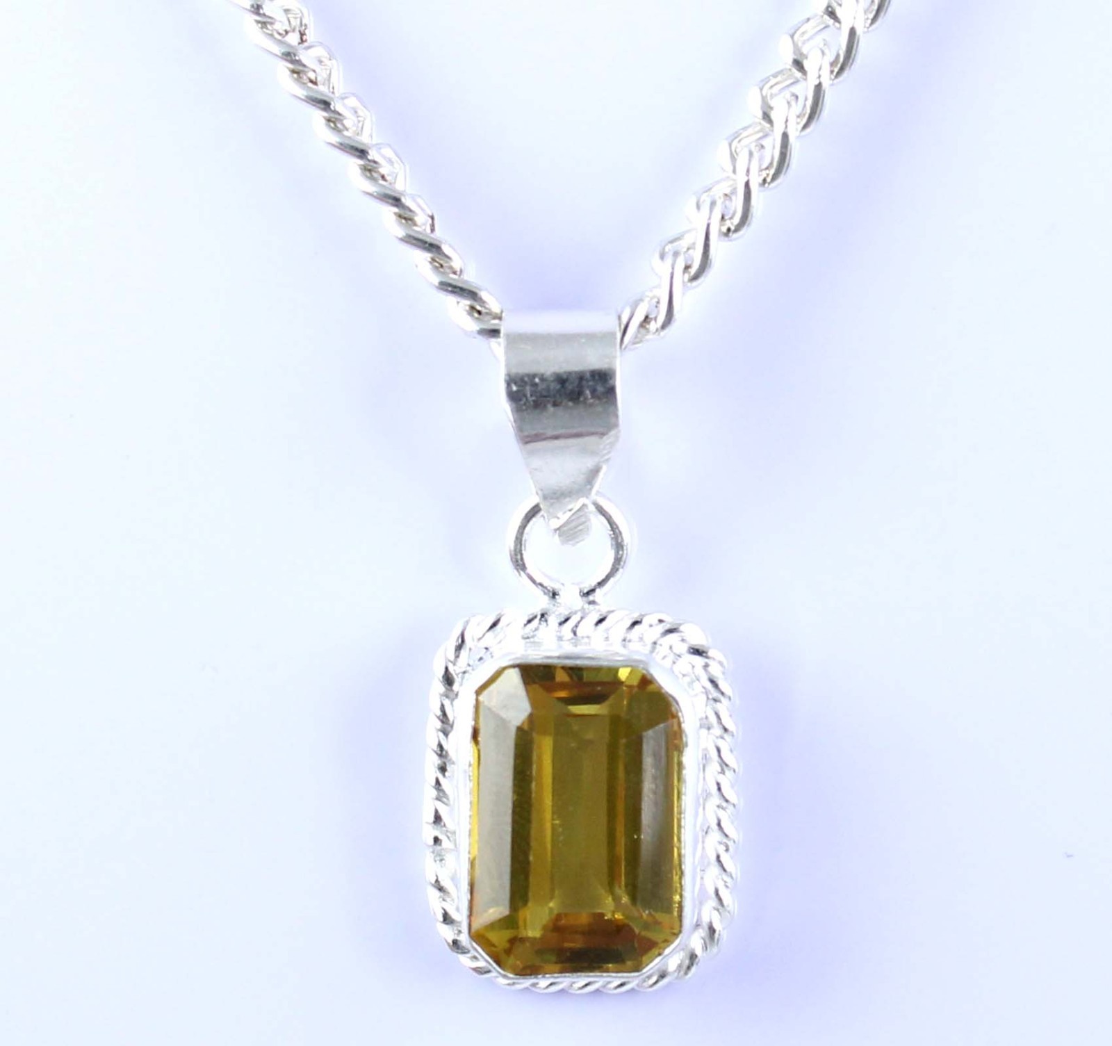 11.70 Ct Natural Yellow Sapphire Emerald Cut Gemstone Men’s Pendant New Stock