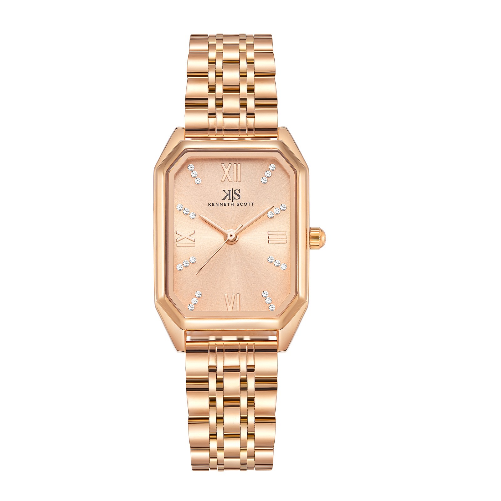 Kenneth Scott Women’s Analog Watch | Rose Gold Dial, 24mm, 30 m (3 ATM)