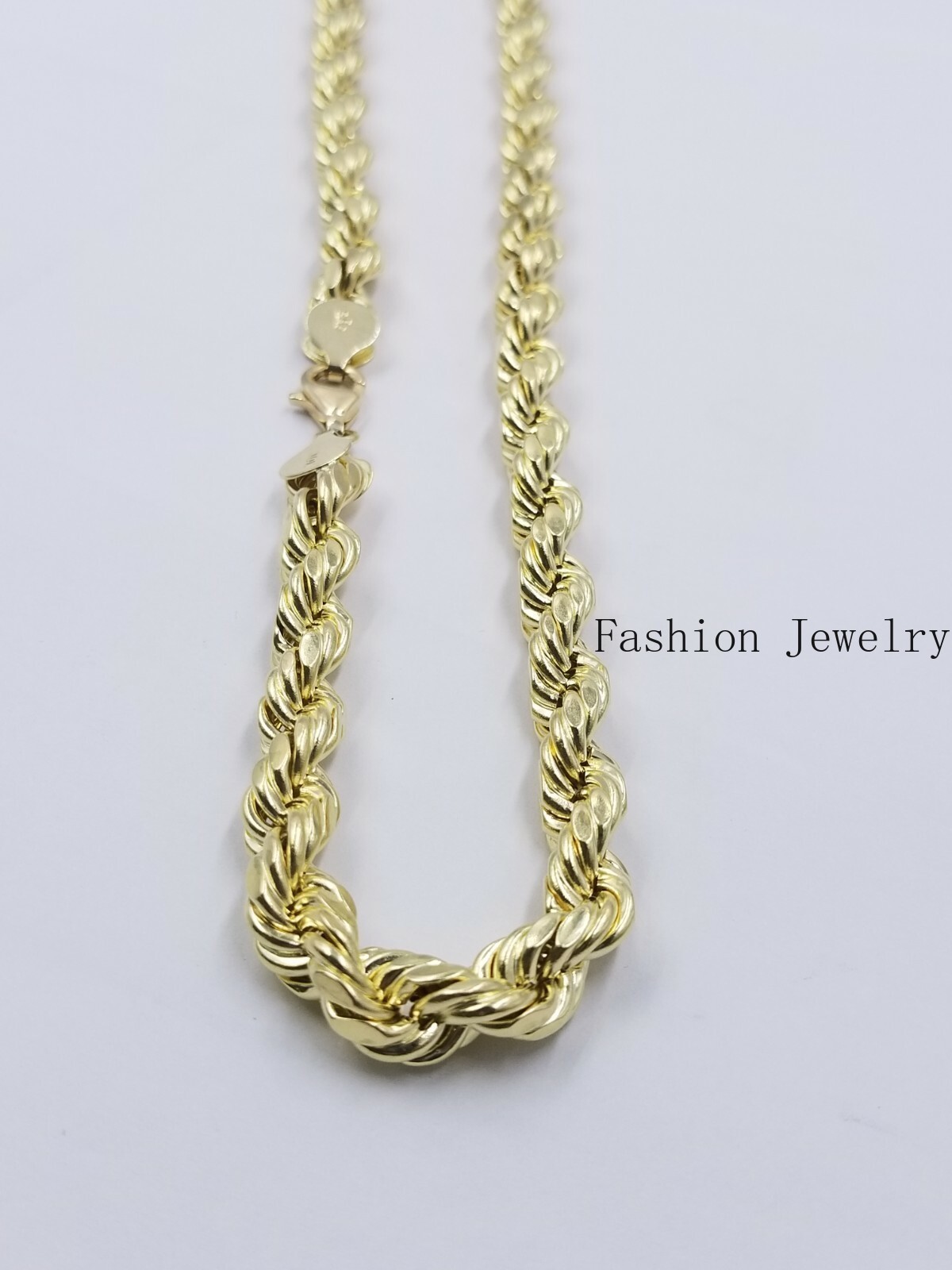 Real 10k Gold Rope Necklace Mens Chain 8mm 18″-30″ Inch Yellow Gold Diamond Cuts