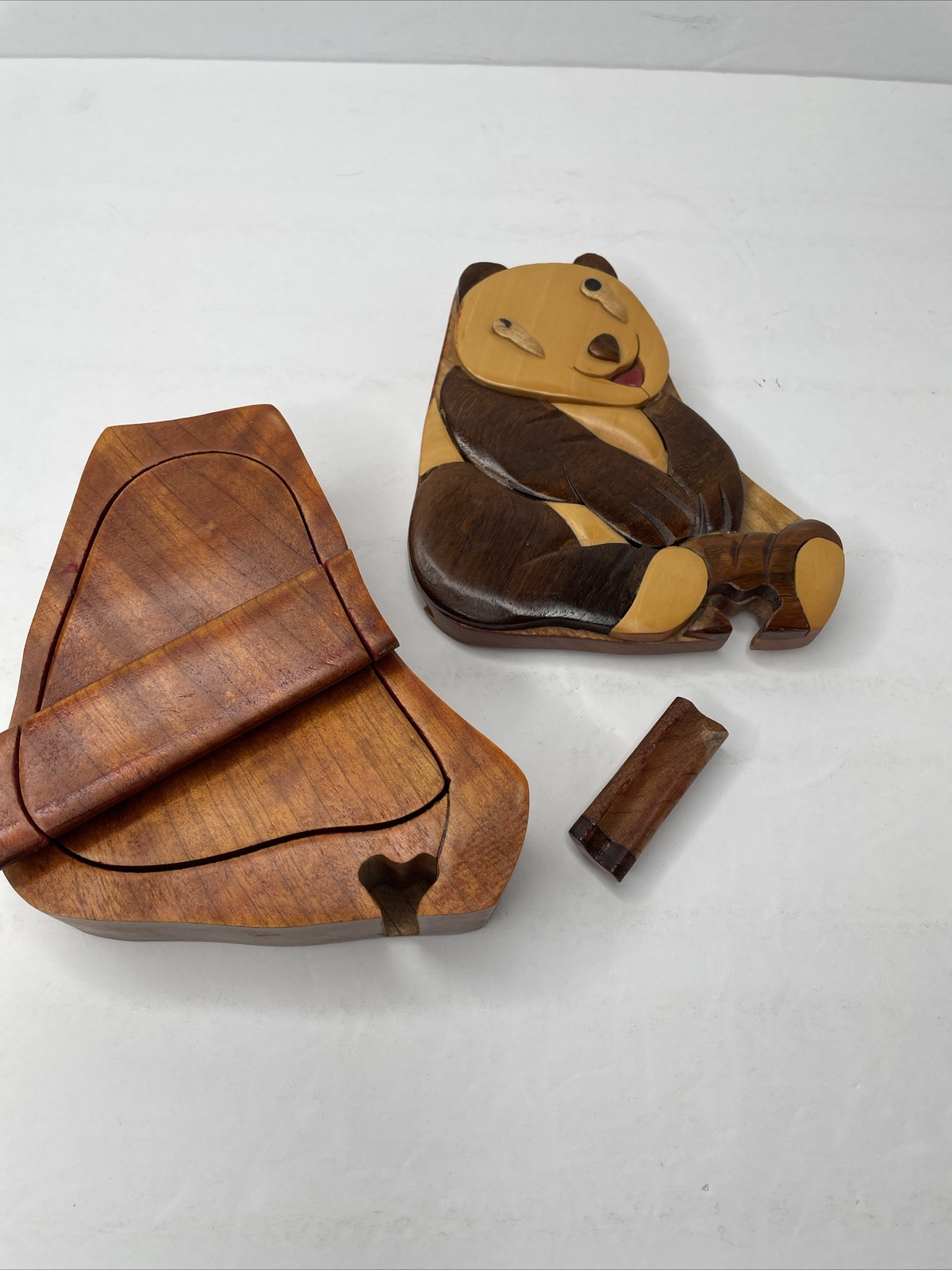 Handcrafted Wooden Animal Shape Secret Jewelry Puzzle Box – Panda A5