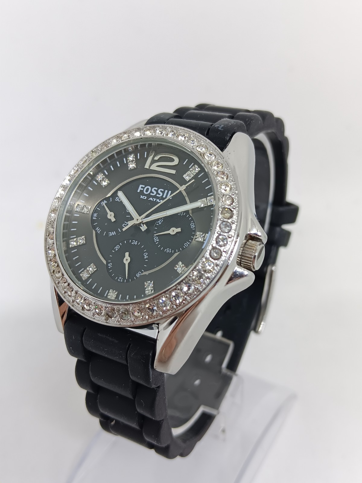 Fossil “Riley” ES2345 Women’s 38mm S/Steel Crystal Accent Multifunction Watch