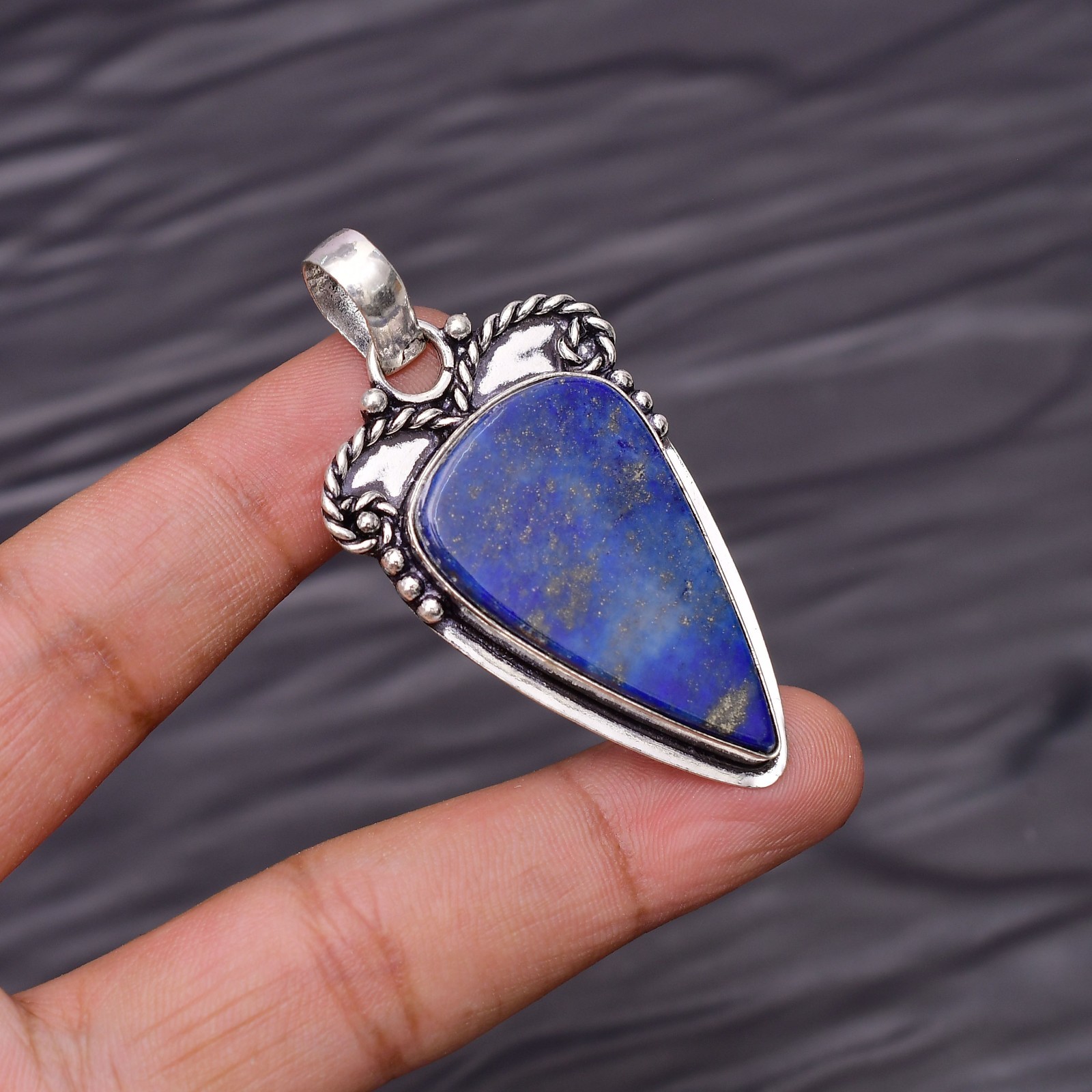 Lapis Lazuli Gemstone 925 Sterling Silver Jewelry Pendant 2.08″
