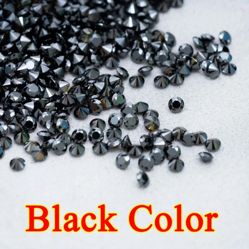 Loose BLACK Moissanite Diamond LOT 1.60 MM D , IF 60 PCS Approx. Certified