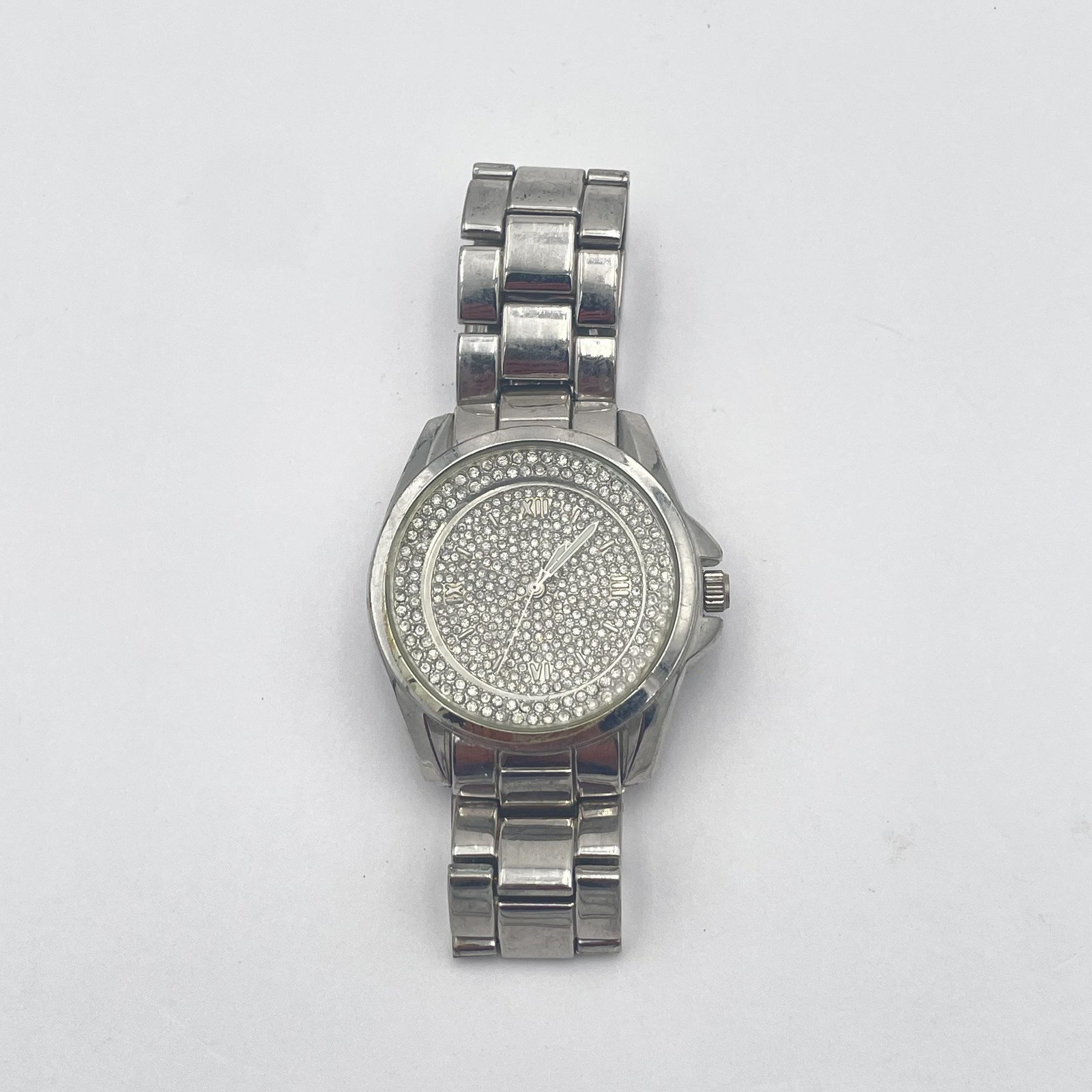 Accutime Watch Corp Mens Crystal Dial Stainless Steel Watch WAC8210GM