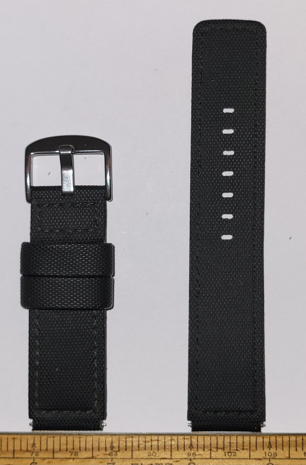 NOS Pro-Grade Sailcloth Composite 22mm Notched Dive Strap (Flares to 24mm) 