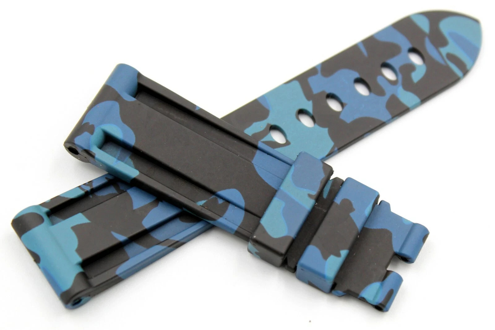 Blue Camouflage Silicone Strap Various Sizes Waterproof Soft New