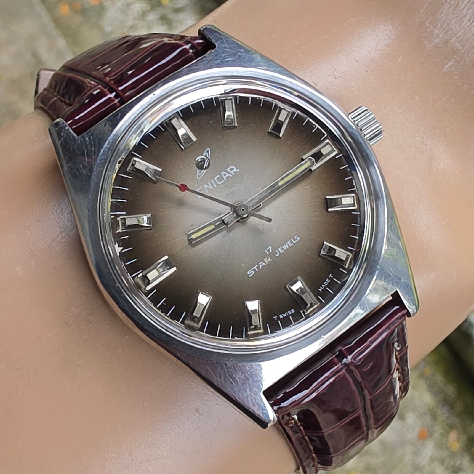 Vintage ENICAR Ocean Pearl men’s manual wind watch AR-160 SWISS MADE 1970s