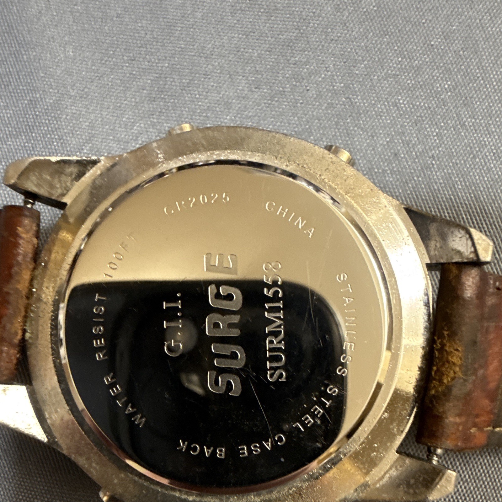 VINTAGE 80s G.I.I. SURGE WATCH SURM1558 RARE!! GLO WORKS! NEW BATTERY! (B23)