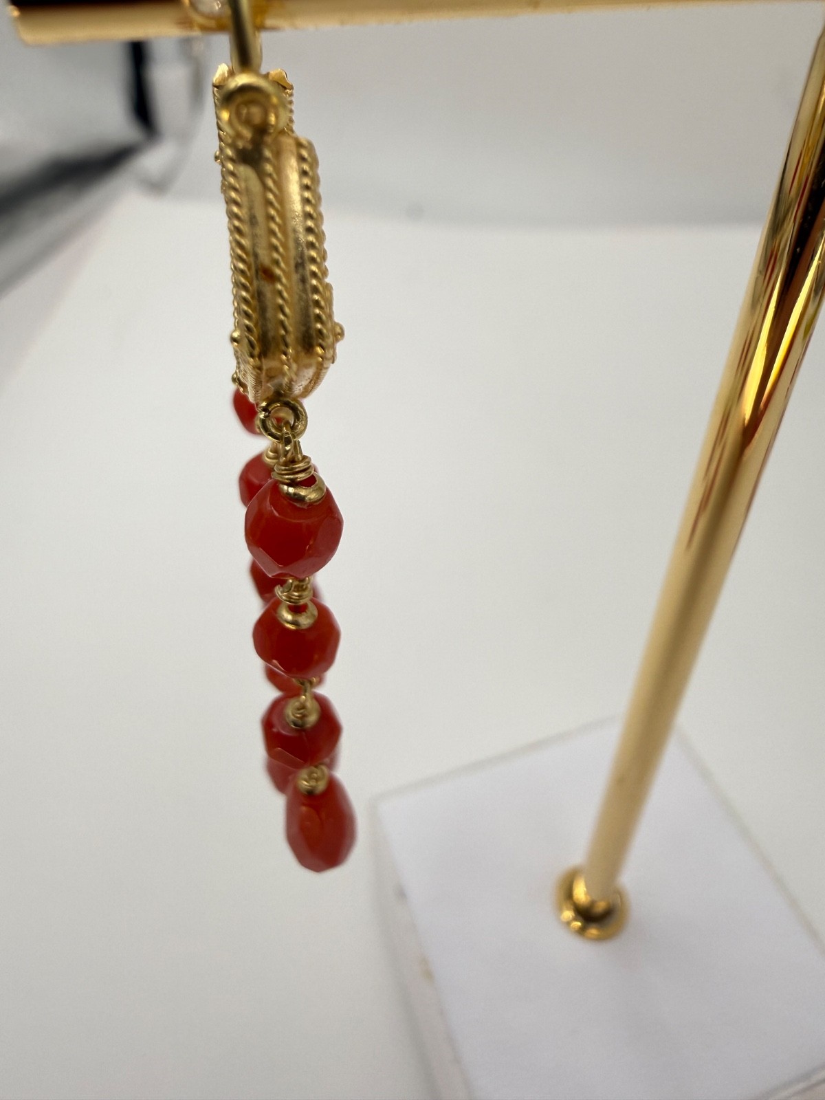 earrings earrings CORALLO red MEDITERRANEAN CORAL solid gold GOLD 18 KT-750