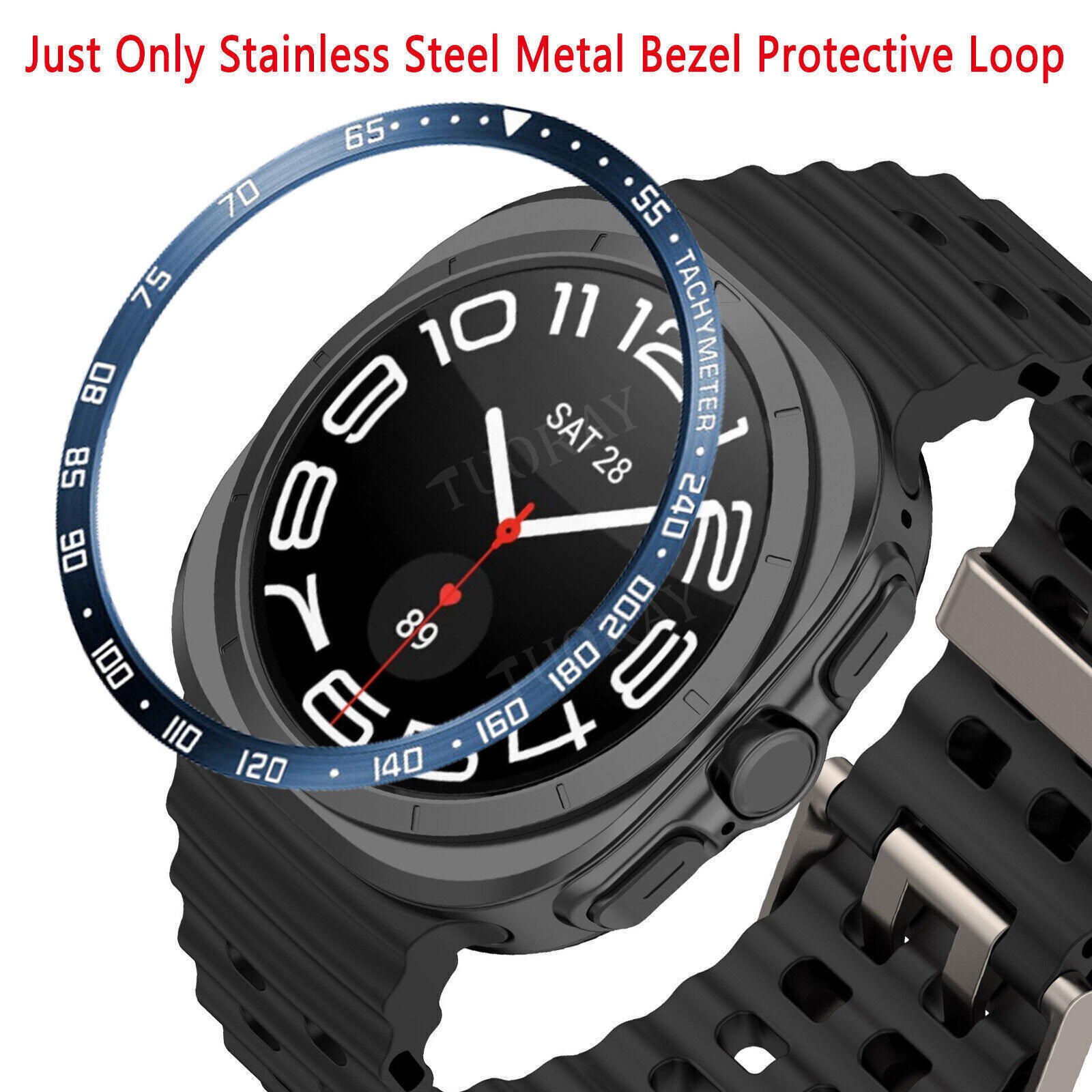 For Samsung Galaxy Watch Ultra 47mm Metal Cover Bezel Ring Frame Protector Case