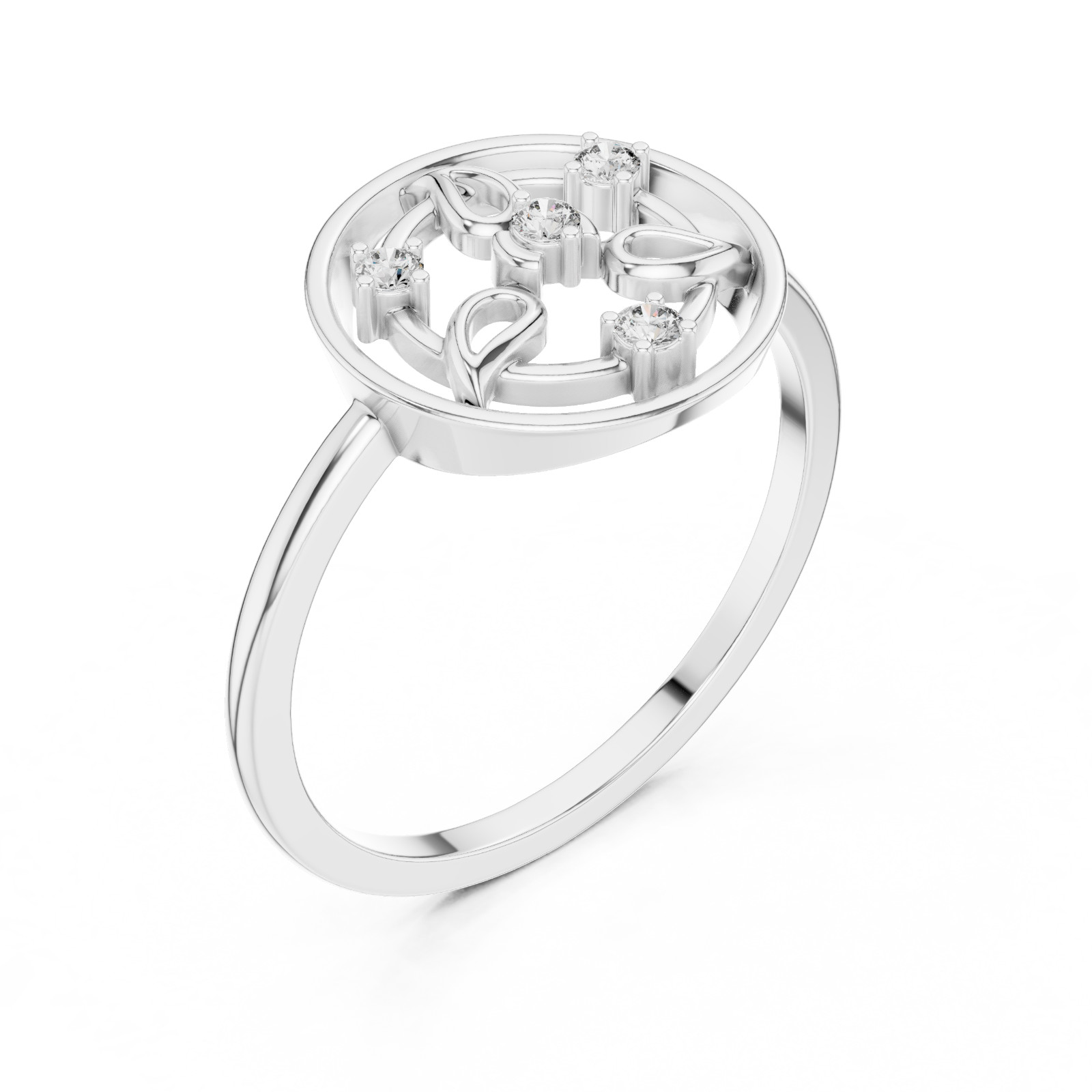 Certified Round VVS1 Natural Diamond Exquisite Anniversary Ring 14k Gold Over