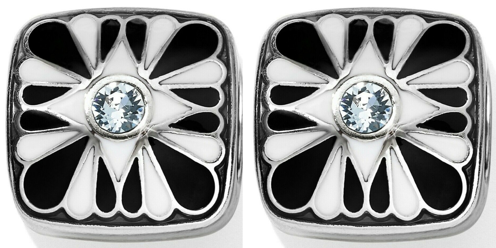 Brighton AFRICA STORIES White Black Enamel Pillow Bead Charms – two New $18 ea