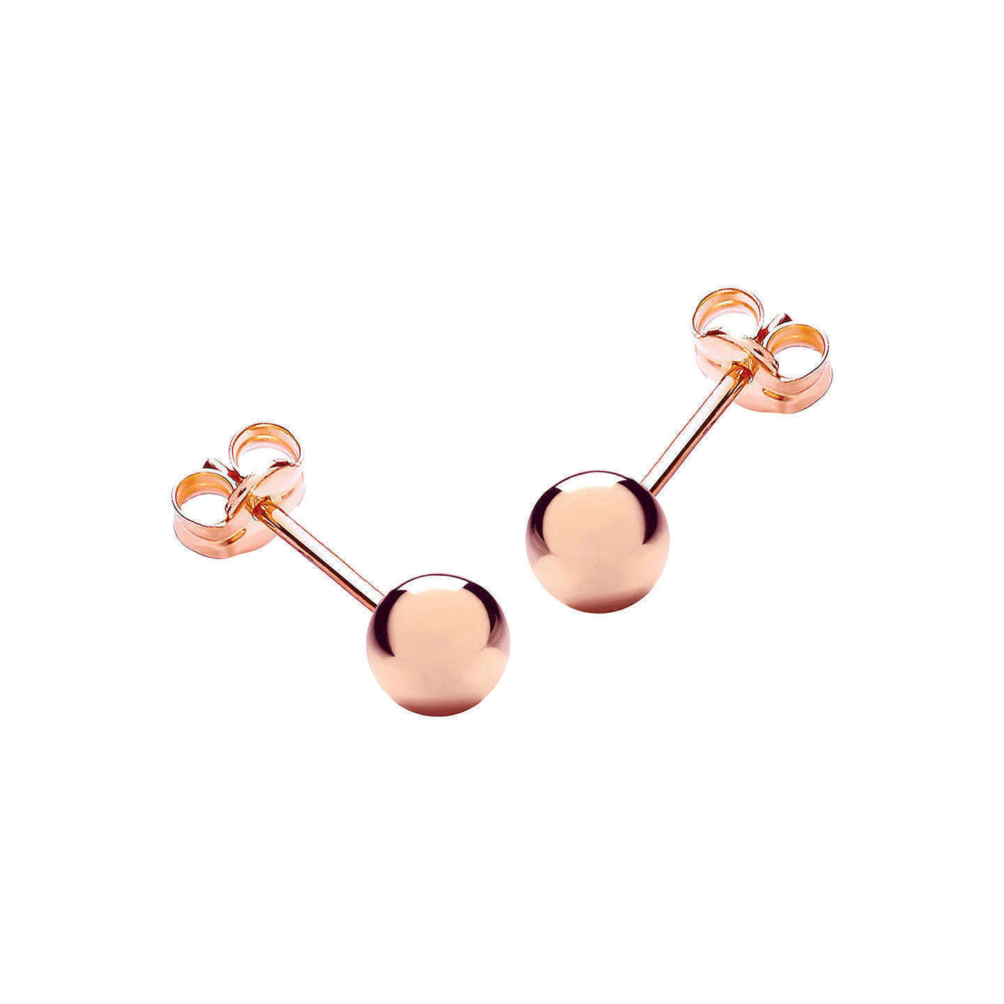 14K Rose Pink Gold Ball Stud Post Earrings All Sizes 3mm 4mm 5mm 6mm 7mm 8mm