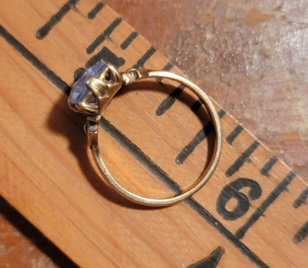 Vintage J.J. White 10K Gold Ring, 1930s-50s, Bridge Between Art Deco and MCM