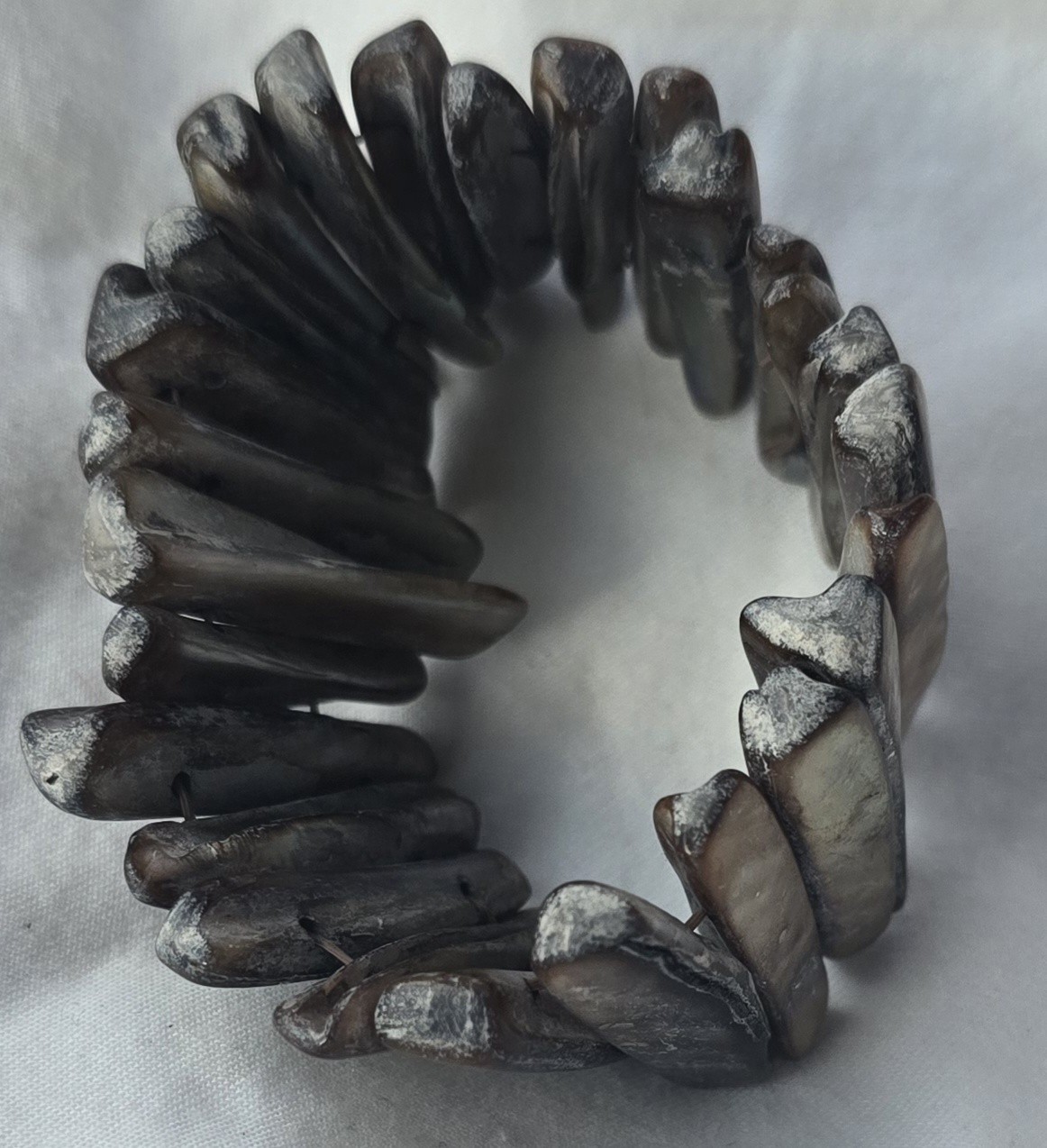 Abalone Shell Stretch To Fit Wide Elastic Sea Shell Cuff Mother Of Pearl Bangle