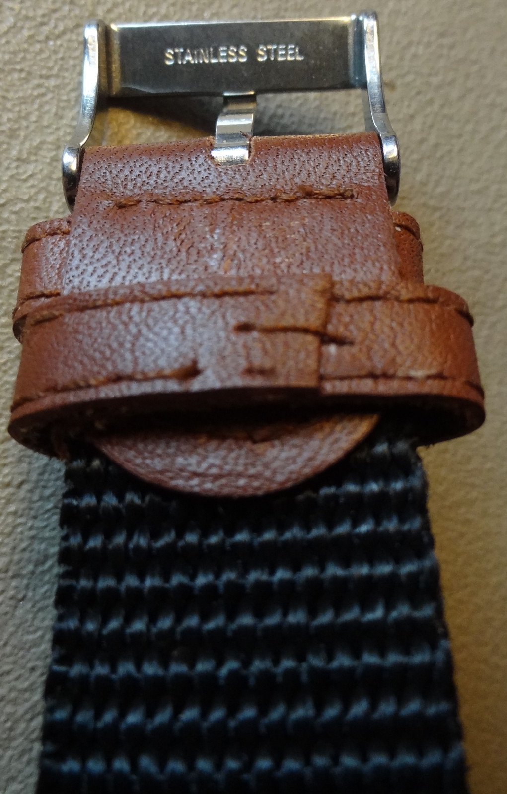 New Mens ONE PIECE Nylon 18mm Timex Expedition Camper Watch Band Black w/Brown