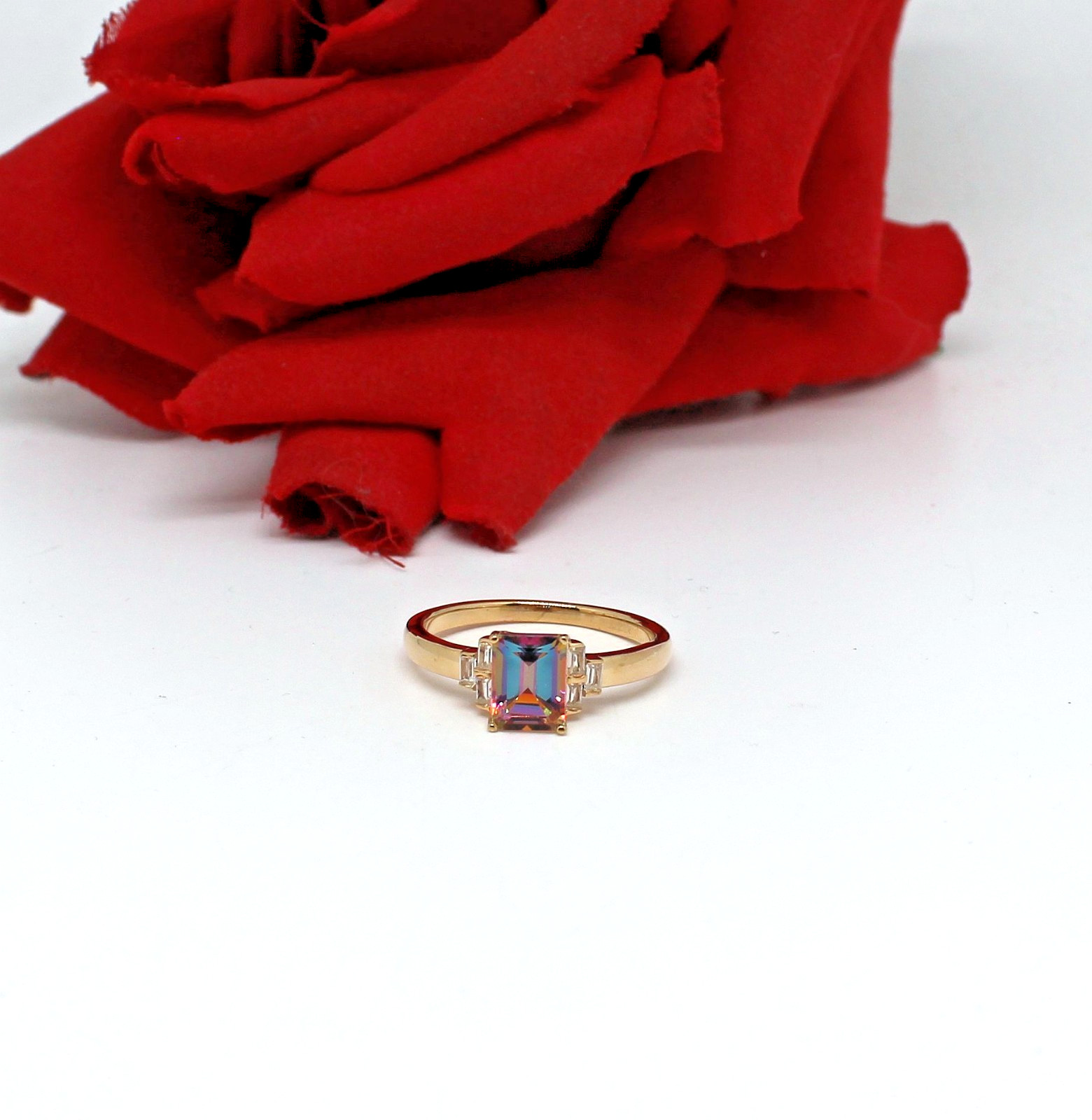 Sterling Silver Vermeil JTV Northern Lights Ring Size 10 3.17g CAT RESCUE