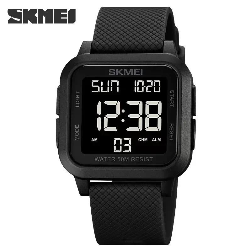 SKMEI Mens LED Watch Waterproof Digital Sports Stopwatch Military Alarm Watches