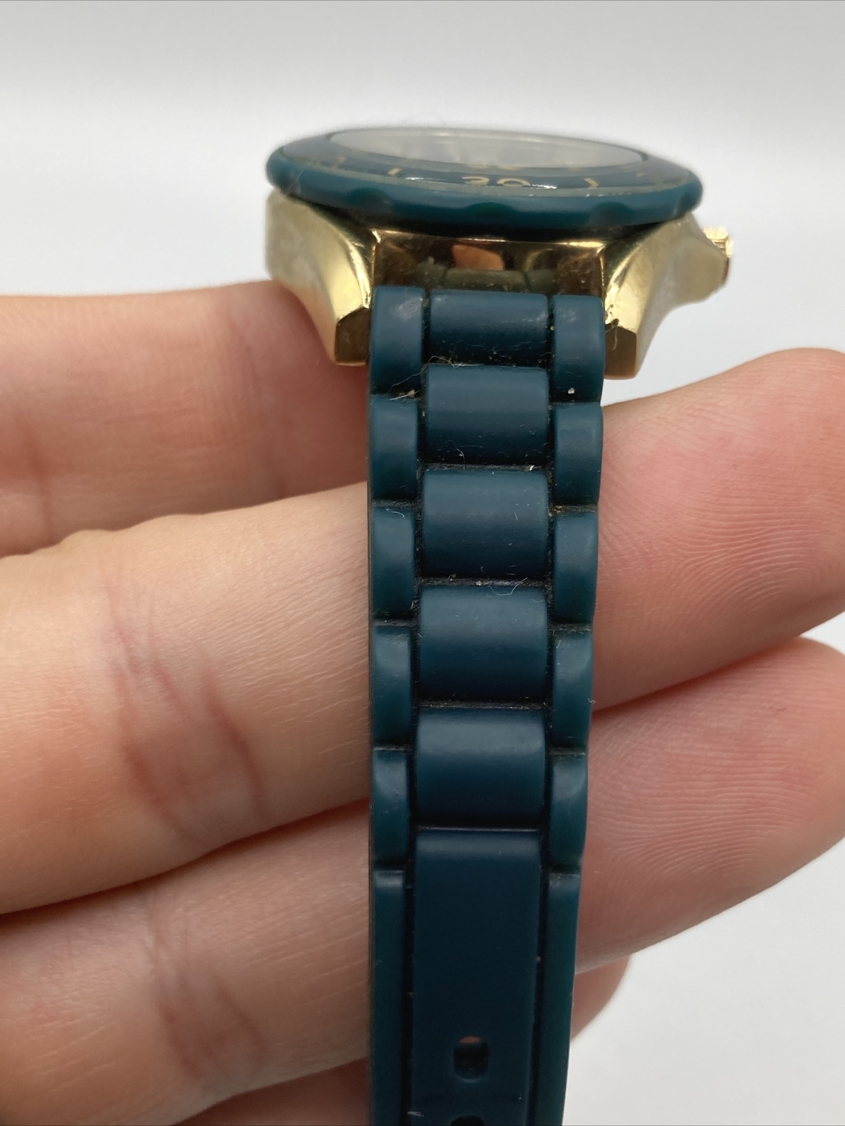 Fossil Ladies 30mm Watch Green & Gold Tone Green Dial Date es-2977 – RUNS