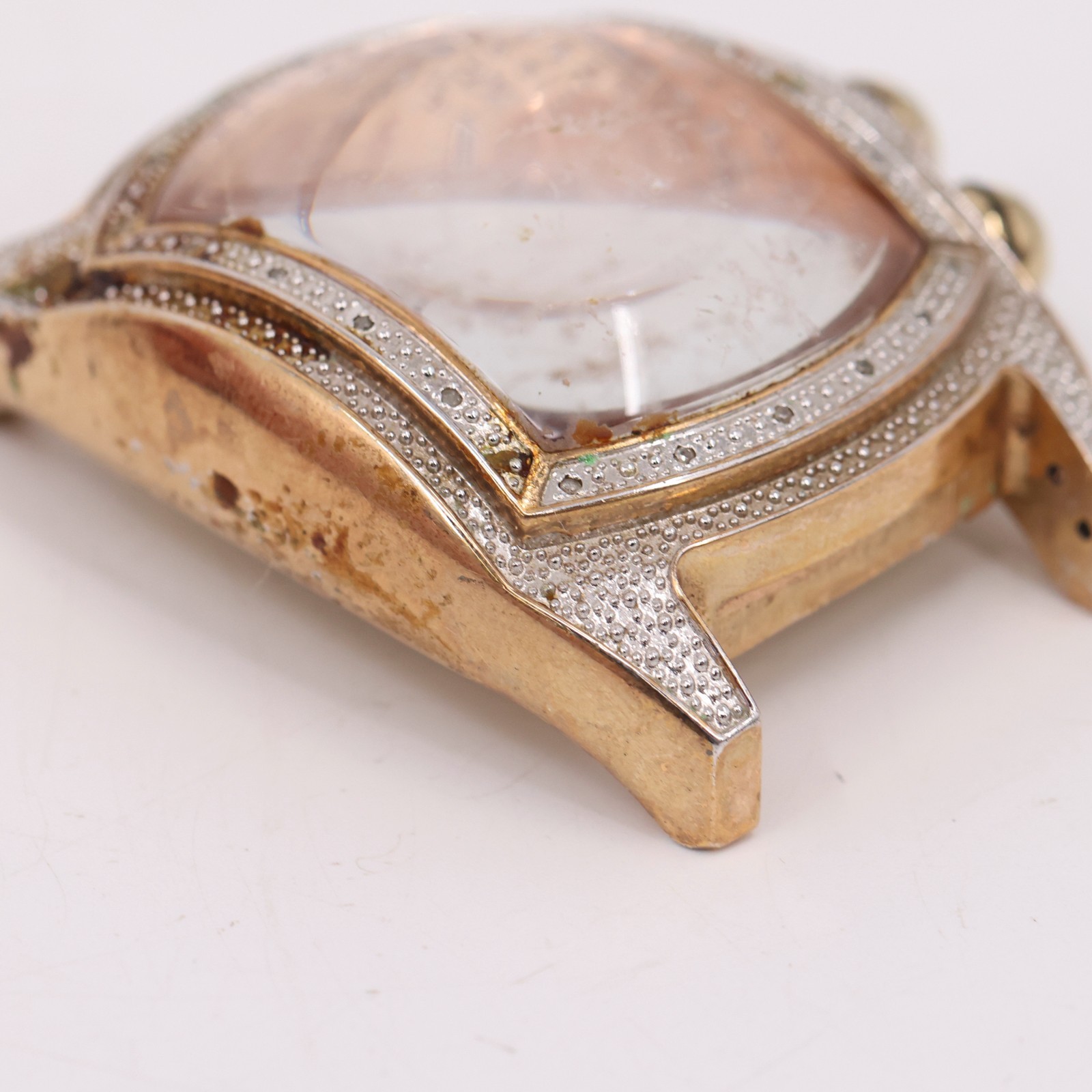 Techno Master TM 2063 Diamond Chronograph Watch Case Gold Tone 1.75″