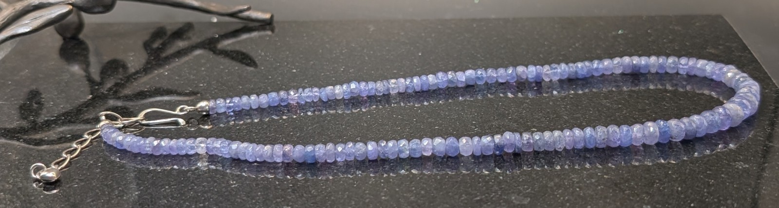 Jay King Mine Finds Sterling Tanzanite Beaded Necklace DTR Adjustable