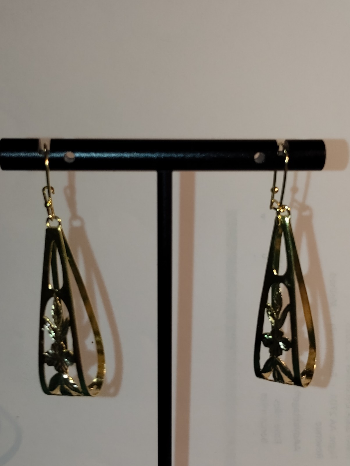 10K Yellow Gold Hand Crafted Hanging Earrings 3.2 Grams 2″ Long