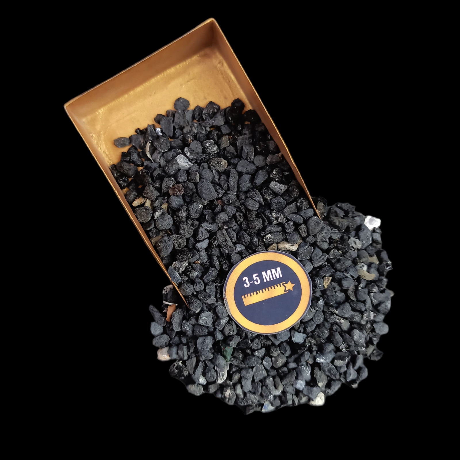 Natural Black Tourmaline coarse Crushed Powder For Massage Use Ring inlay