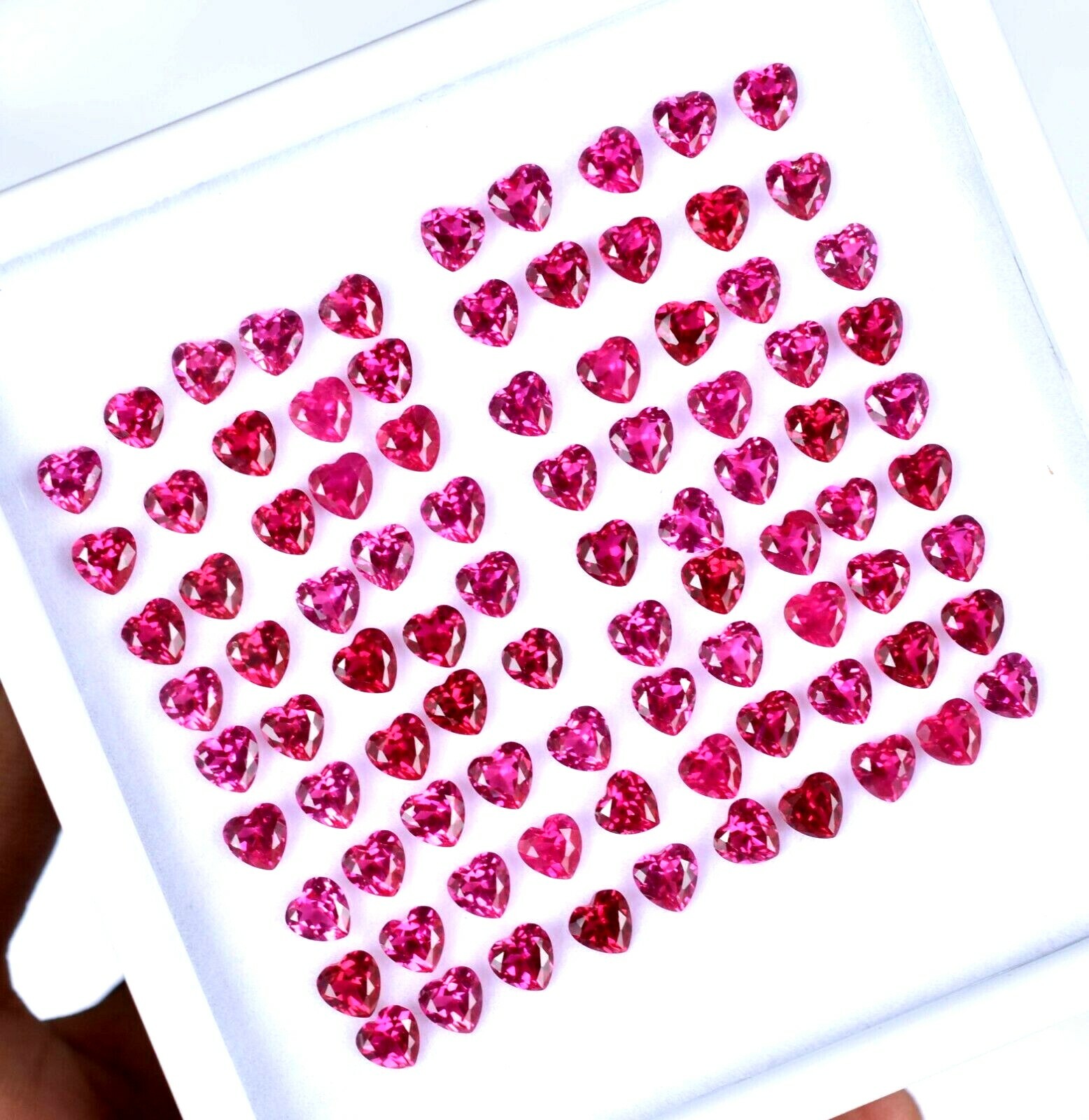 125 Pcs Natural Pink Mogok Ruby 5.00 MM Heart Certified Treated Loose Gemstone