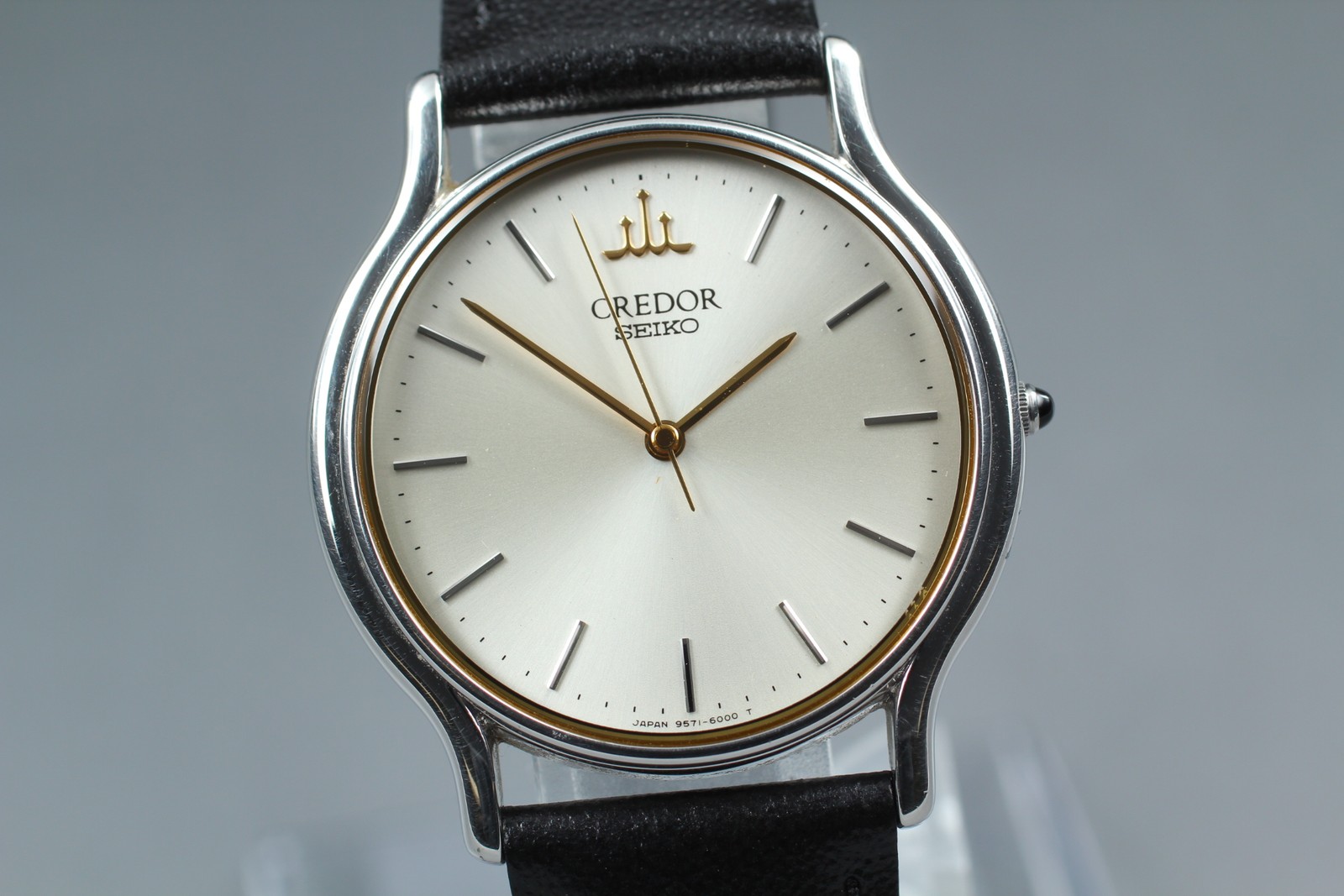 [Near MINT] SEIKO CREDOR 9571-6000 Silver Dial Quartz Men’s Watch from JAPAN