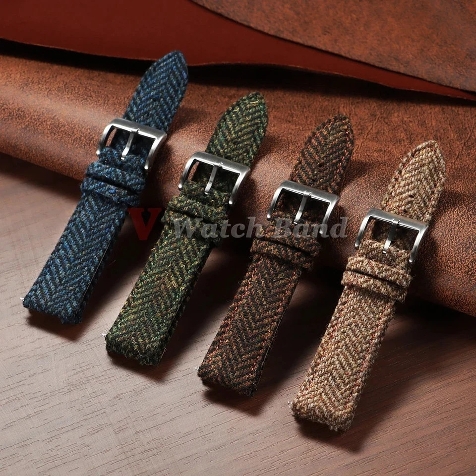 Quick Release Woven Leather Watch Band Nylon Strap 18mm 20mm 22mm