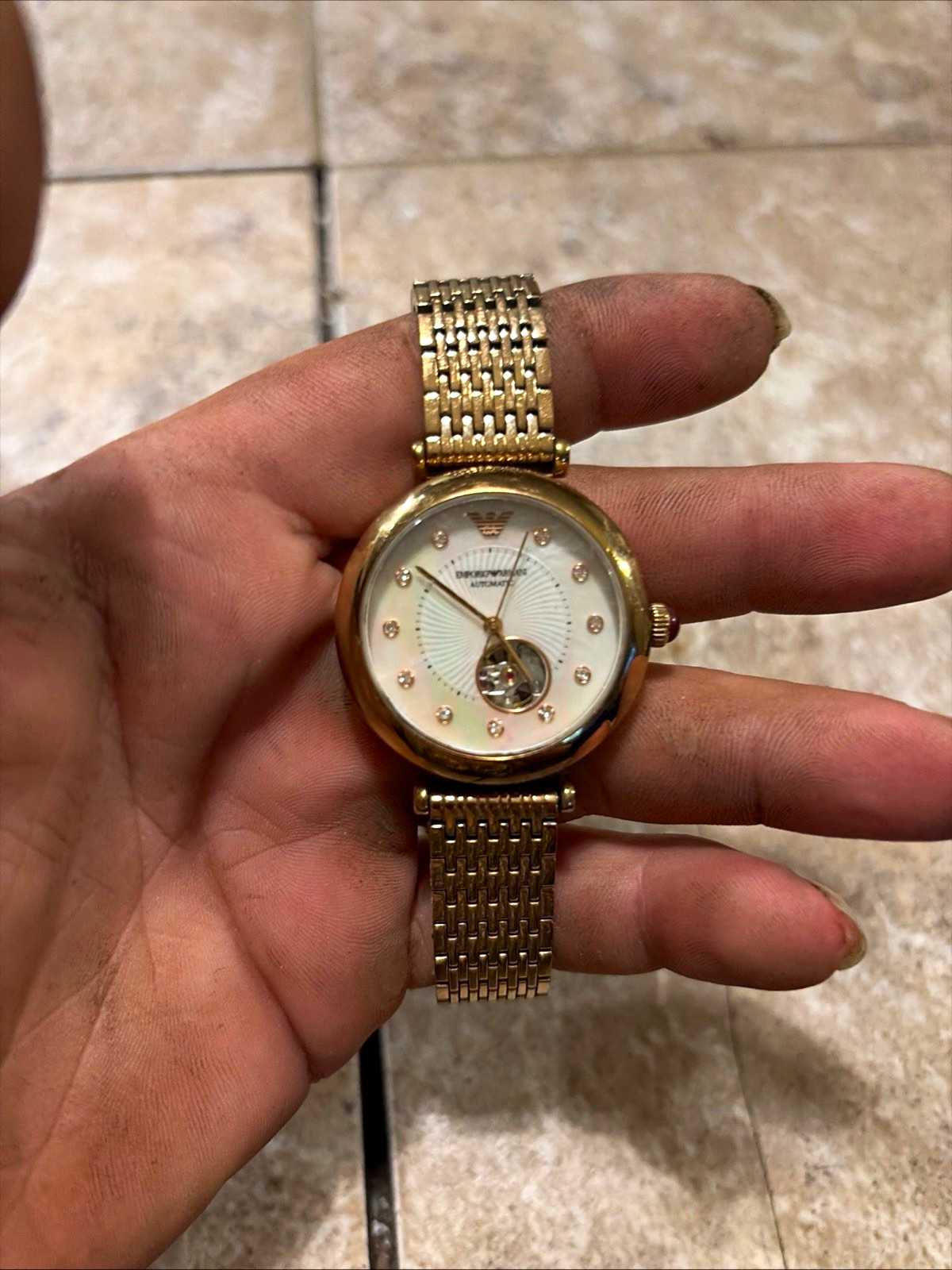 Bulova Accutron Women’s Quartz White Dial Roman 30m Gold SS 28-31mm