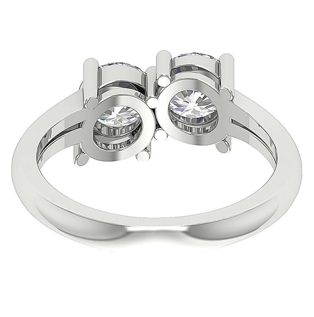 Lab Grown Diamond Forever Two Stone Engagement Ring VS1 F 1.60 Ct 14K White Gold