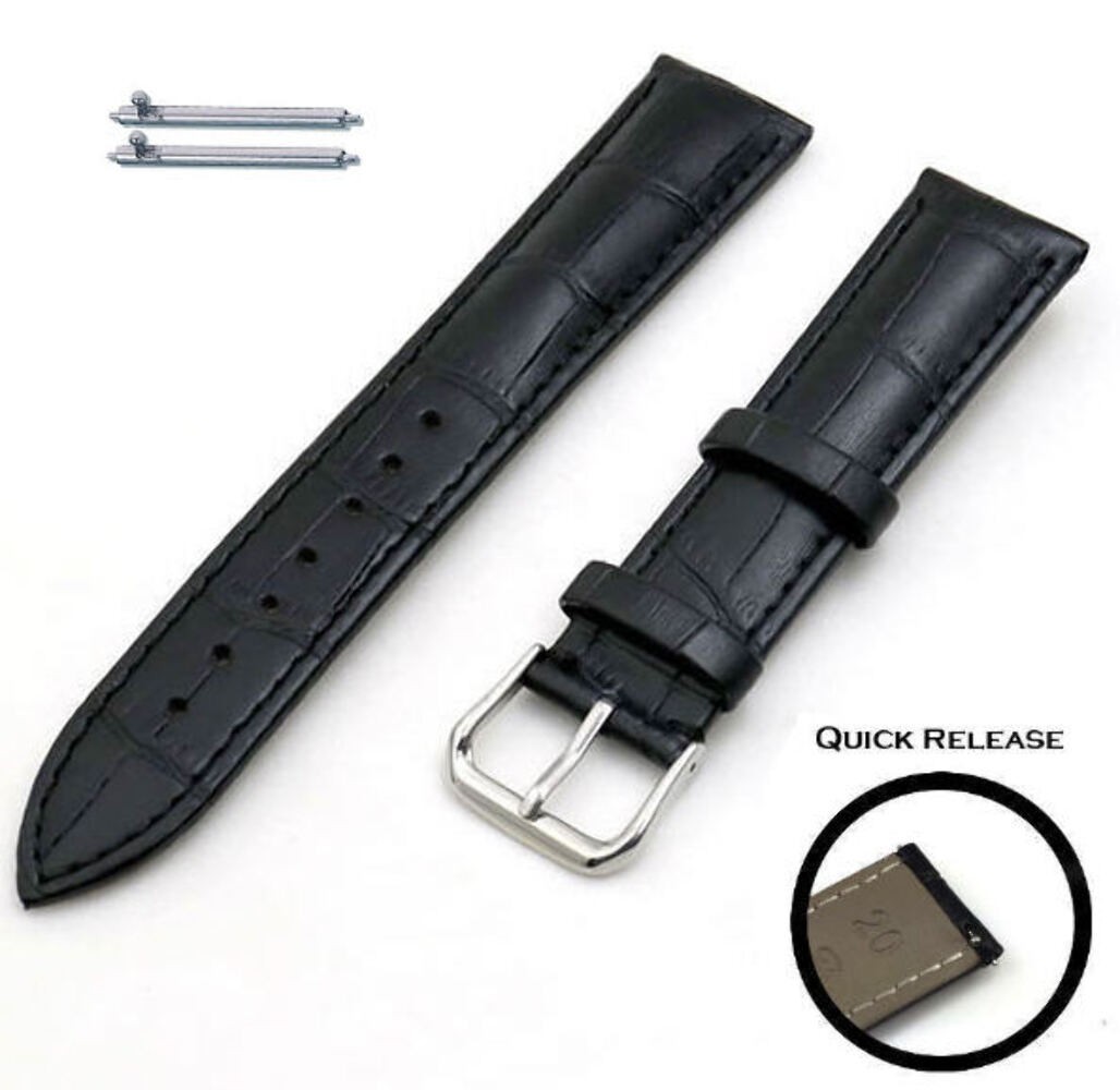 Black Croco Leather Watch Band Strap Fits Invicta Pro Diver 37mm 8932 8932OB #41