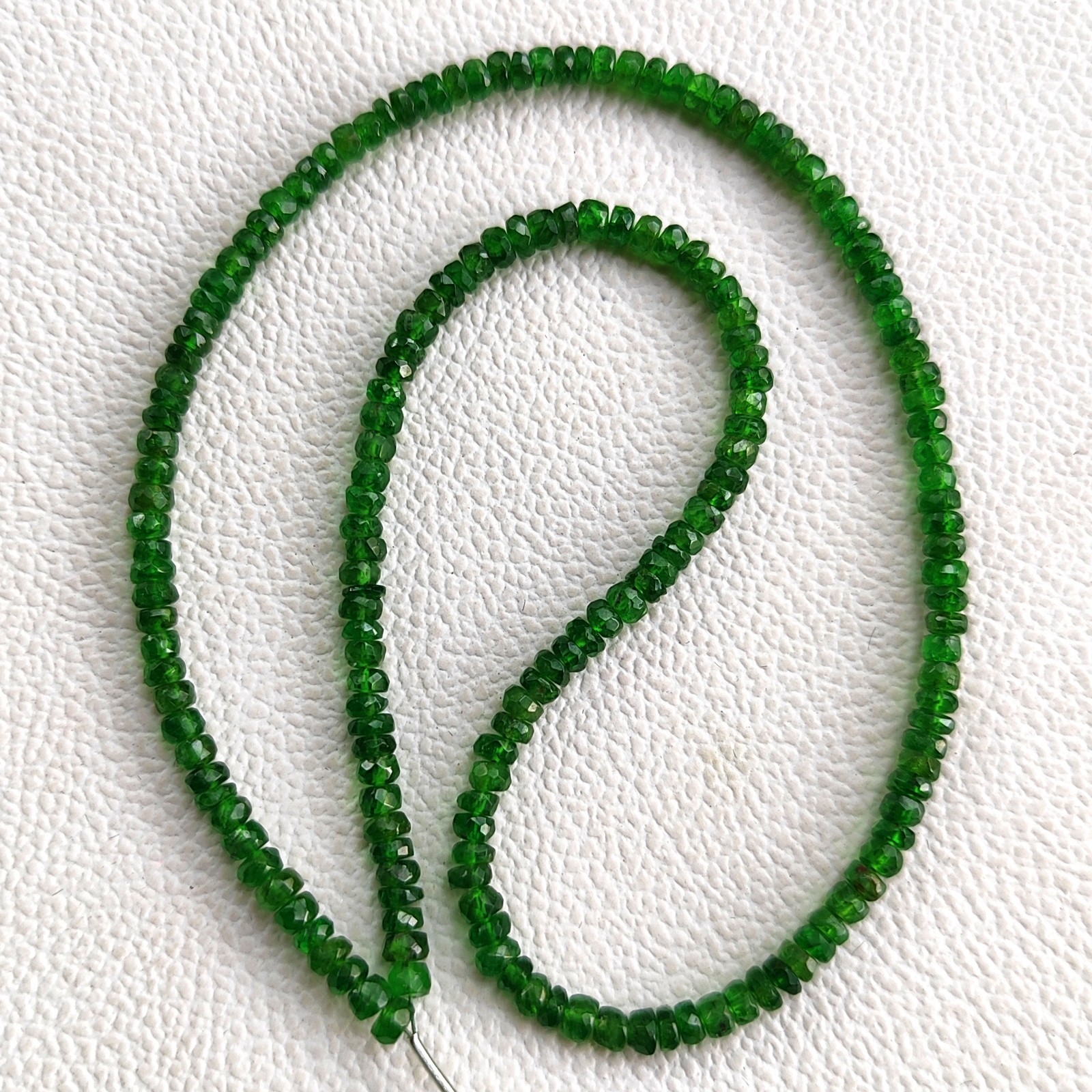 Chrome Diopside Gemstone Beads 4mm Faceted Rondelle 16″ Strand