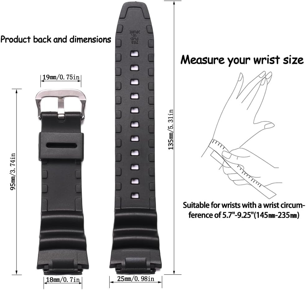Natural Resin Replacement Watch Band Compatible with Casio W218H W-219H AE1200WH