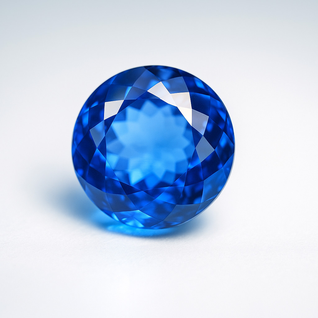 10 Ct Natural Ceylon Blue Sapphire Round Cut Certified Flawless Loose Gemstone