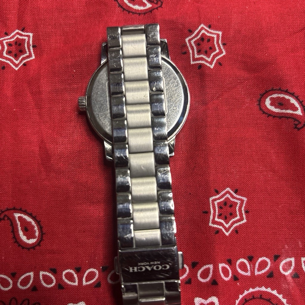 Coach Women’s Quartz Analog Wristwatch Silver Logo Dial Stainless Bracelet