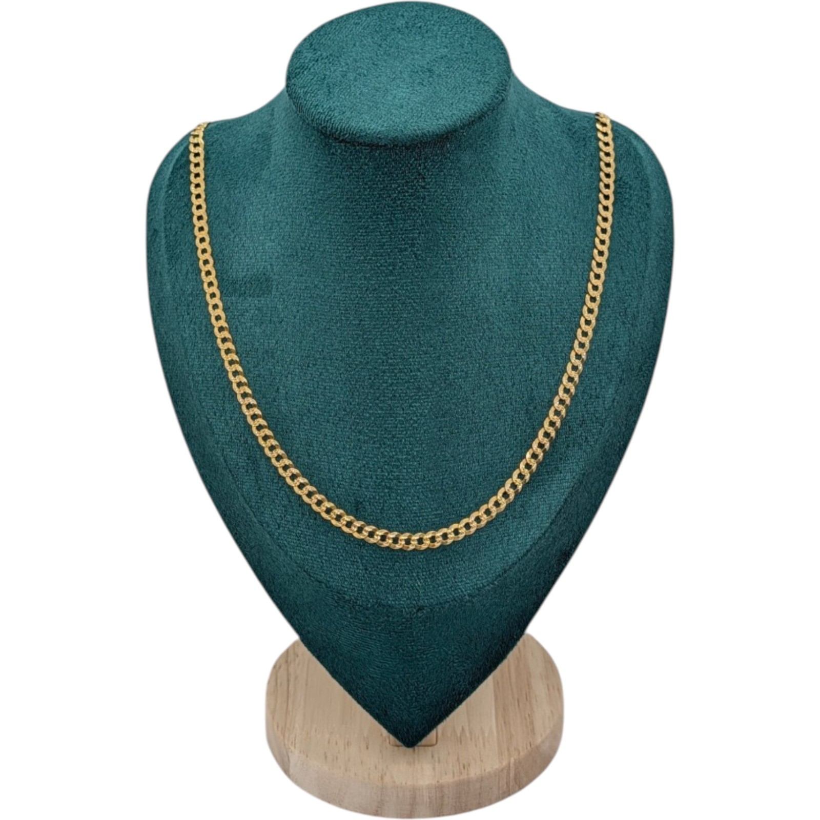 14K Gold Curb Chain Necklace 12.2g 51cm Classic Yellow Gold Chain
