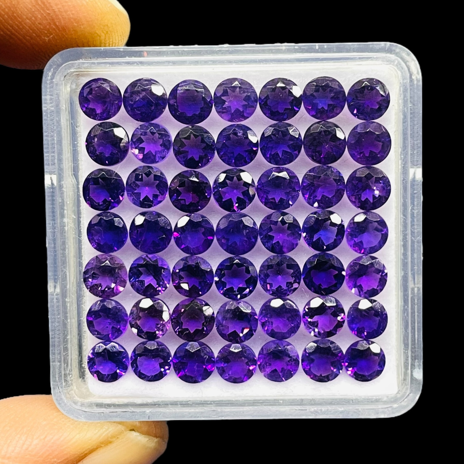 25 Pcs Natural Amethyst 5mm Round Cut Rich Purple Loose Untreated Gemstones Lot