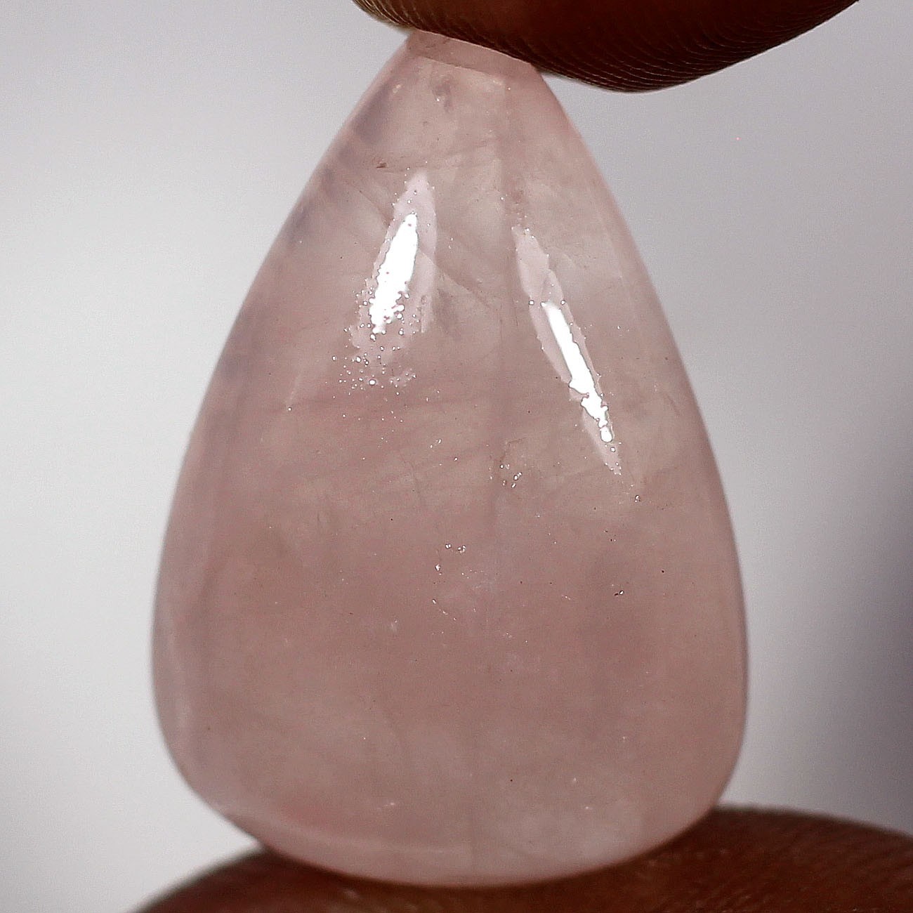 26.75 ct Natural Pink Rose Quartz Teardrop Cabochone Loose Gemstone Stoneartt