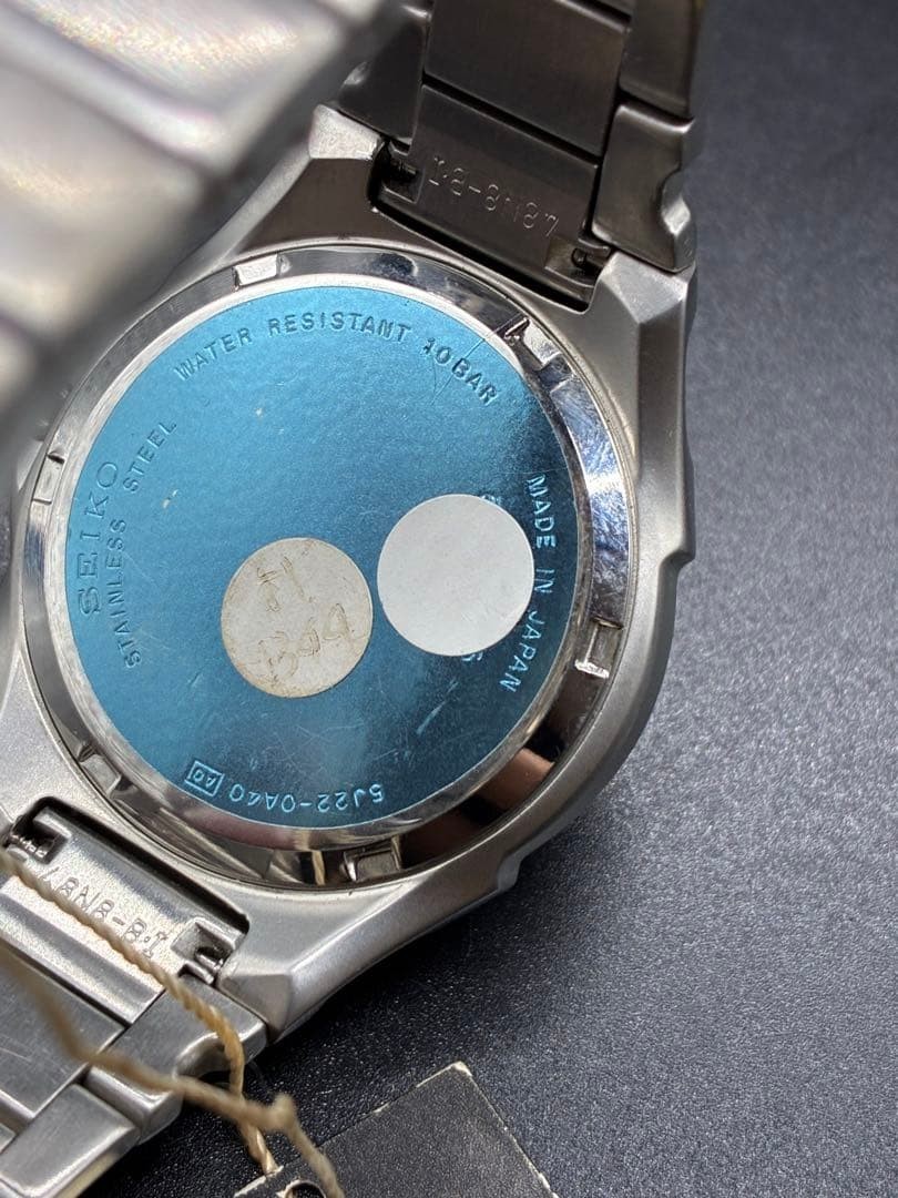 SEIKO KINETIC Auto Relay 5J22-0A30 Silver Men’s Watch 3-3651 Japan